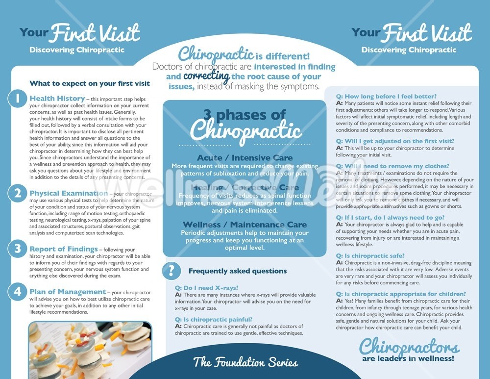 chiropractic first visit brochure chiropractic brochures