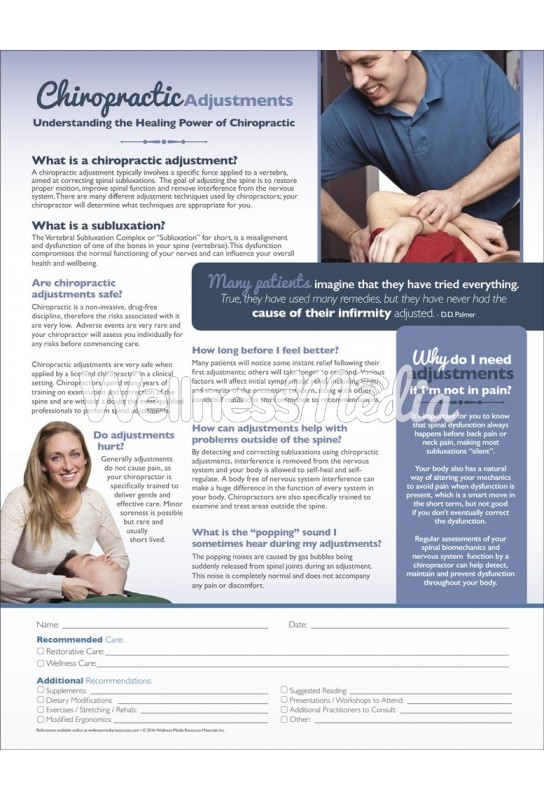 Chiropractic Adjustments ROF Handout Chiropractic Adjustments ROF Handout